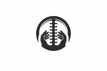 creative medical chiropractic icon concept 