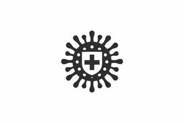 creative medical covid virus icon concept