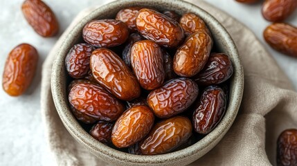 Bowl of ripe, sweet dates.