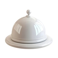 Elegant White Porcelain Food Dome Server Dish Cover Platter