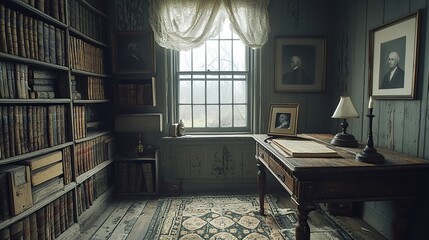 traditional irish study with writing desk