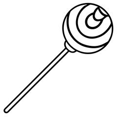 A lollipop icon line art on White background
