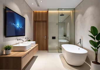 high tech home features smart screen modern bathroom ultimate comfort convenience