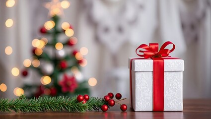 Christmas Background with Gift Box