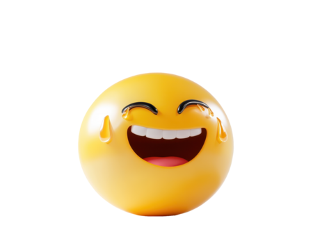 Isolated Laughing Emoji with Tears