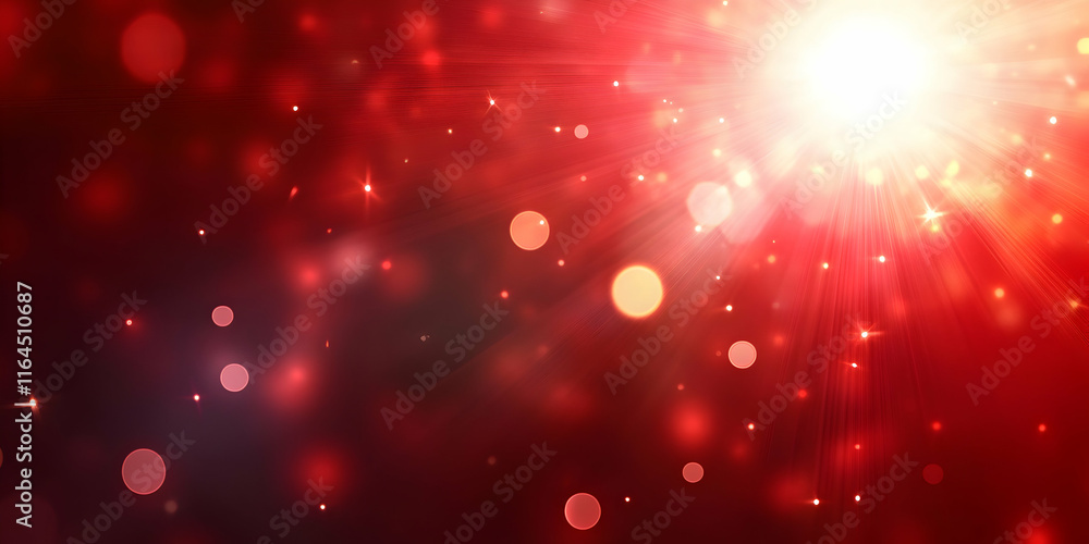 Poster red festive background: a vibrant red backdrop with a radiant glow and sparkling bokeh. perfect for 