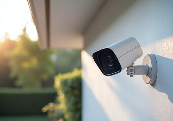sleek security cameras installed residential walls enhance home security