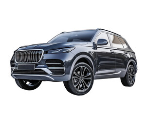 Isolated Gray Modern SUV Car