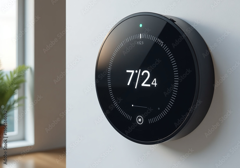 Poster smart home automation features sleek circular user interface total home management