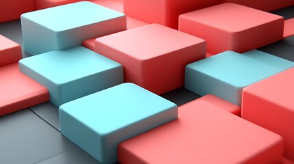 Fototapeta premium Abstract Pastel Cubes Geometric Composition