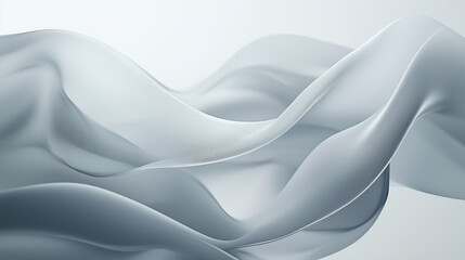 Fototapeta premium Abstract banner background featuring ethereal smoke, translucent waves and curls blending softly into a deep gray backdrop.