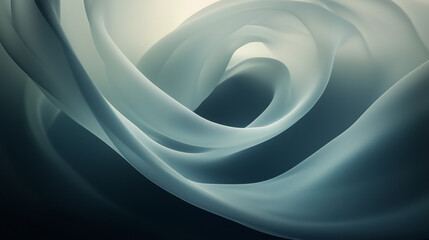 An elegant swirl of translucent smoke, rising gracefully against a soft dark background, abstract texture for a banner.