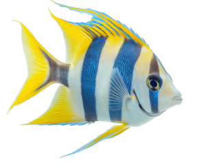 Isolated Striped Butterfly Fish