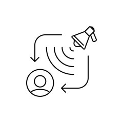 Outline Long Distance Communication icon indicates communication from a distance.