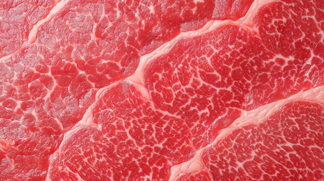top view on raw wagyu meat marble steak surface texture background