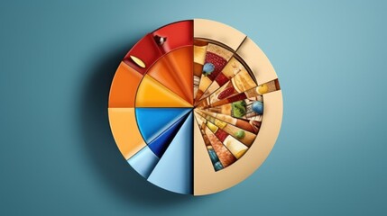 Obraz premium A Colorful Culinary Wheel: A Delightful Composition of Diverse Pies and Pastries