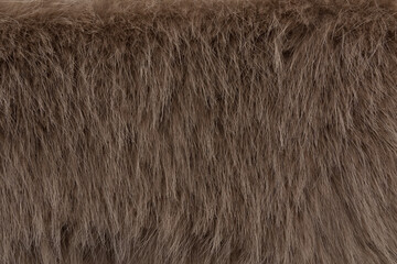 Brown long hairy fur texture background close-up