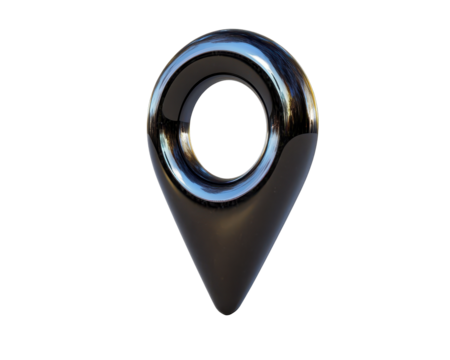 Isolated Black Shiny Map Pin Icon