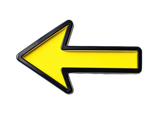 Isolated Yellow Arrow Pointing Left - obrazy, fototapety, plakaty