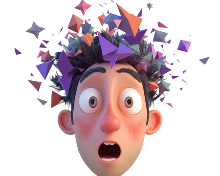 Isolated Man with Exploding Stars