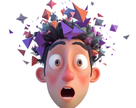 Isolated Man with Exploding Stars