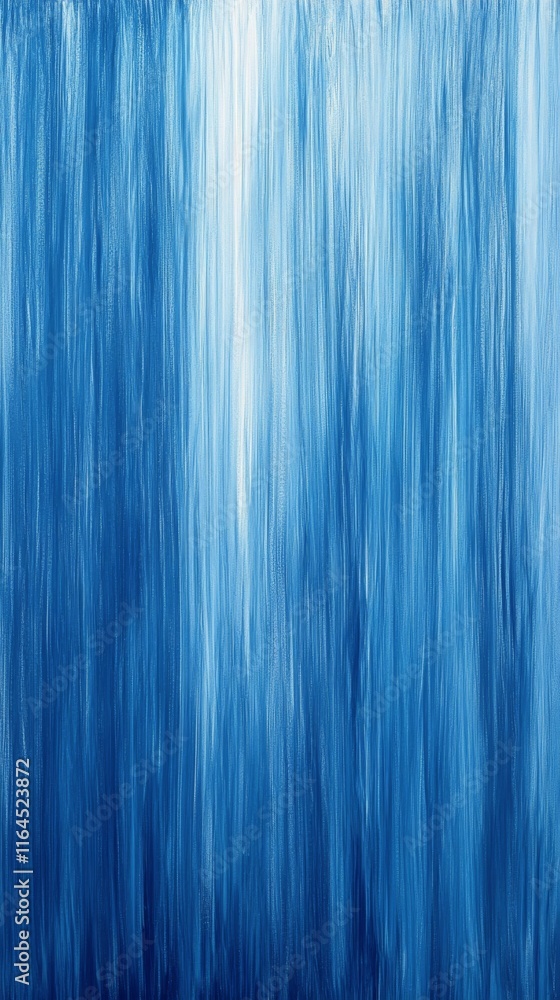 Aufkleber abstract blue painting with vertical brush strokes creating a calming atmosphere in art display