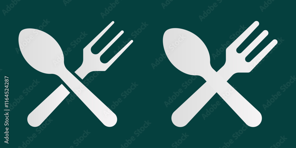 Poster cutlery icon set. spoon and fork sign. for mobile concept and web design. vector illustration on whi