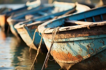 Serene scene of a boat gracefully gliding across tranquil waters beneath a clear blue sky