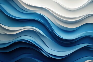 Obraz premium Flowing blue waves create a dynamic and textured pattern in abstract art