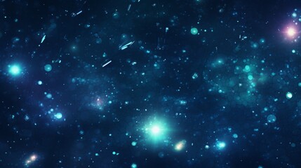 Fototapeta premium Surreal galaxy painting with dark background and vibrant star like lights scattered throughout