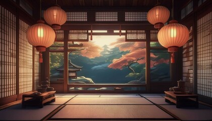 lantern in chinese temple