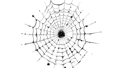 Obraz premium A close-up of a cobweb in soft light, symbolizing fragility and the passage of time, studio view, isolated on transparent background.