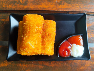 A delicious Indonesian snack called Risol and Risoles filled with chopped vegetables, smoked beef...