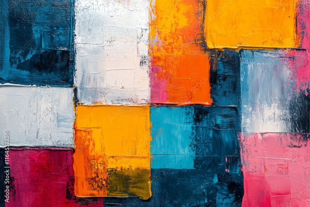 Poster colorful abstract canvas art piece with bold brush strokes and vibrant hues creating a dynamic visua