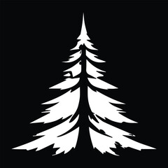 black and wight tree logo type silhouette design