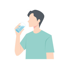 Man drinking a glass of water