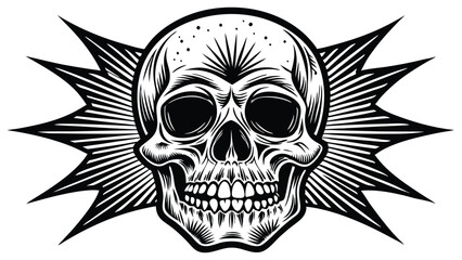 Vintage Engraved Skull