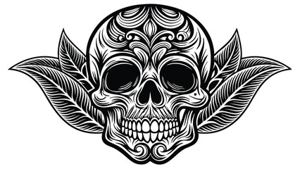 Vintage Engraved Skull