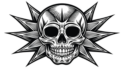 Vintage Engraved Skull