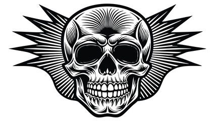 Vintage Engraved Skull