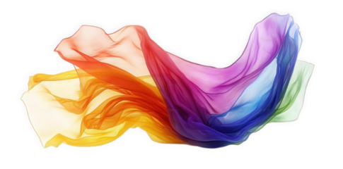 flowing. translucent fabric in vibrant colors. creating a dynamic and artistic visual effect the interplay of light and color emphasizes movement and grace. making it suitable for various design appli