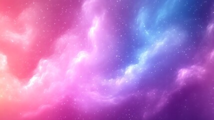 Obraz premium Celestial Nebula Pink And Blue Cosmic Clouds