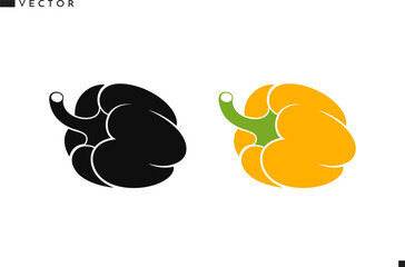 Bulgarian pepper vector. Bell pepper silhouette