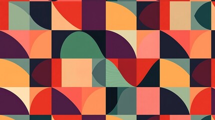 Geometric Abstract Pattern: A mesmerizing display of vibrant colors and geometric shapes, creating a captivating abstract pattern that evokes a sense of energy and movement.