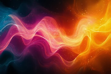 Obraz premium Colorful abstract waves create dynamic patterns on a textured background suitable for modern decor
