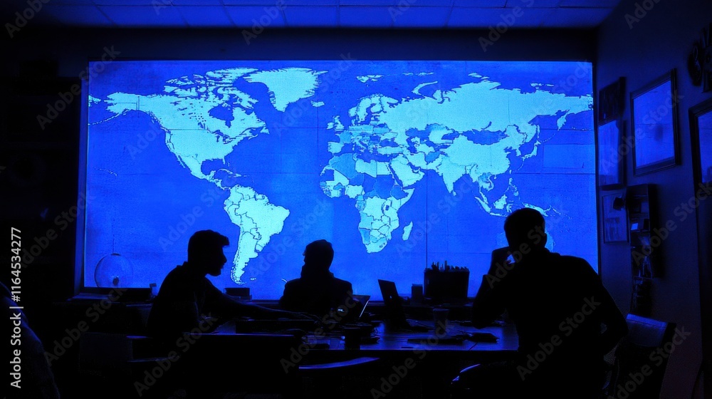 Poster global communication during tech hackathon activity