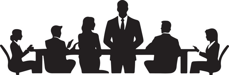 black and wight businessman logo type silhouette design