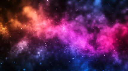 Abstract Cosmic Nebula with Vivid Colors and Glowing Particles