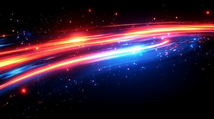 Obraz premium Abstract Cosmic Light Trails in Vivid Red and Blue Hues