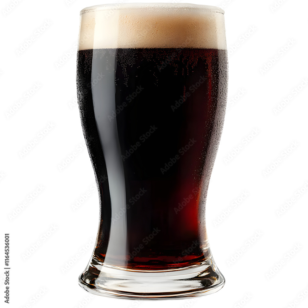 Poster dark beer isolated on transparent background generative ai.
